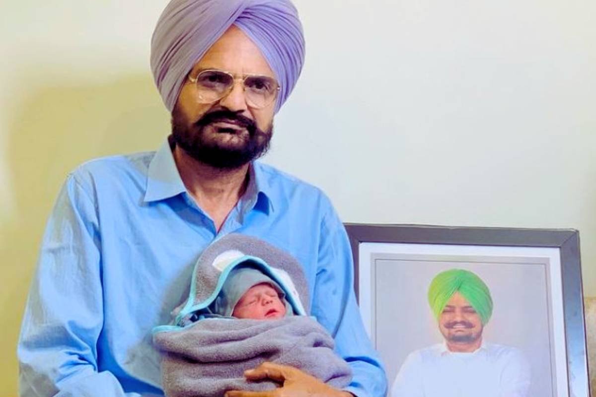Sidhu Moosewala father with new born baby boy.